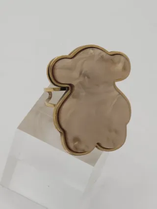 Anillo  Osito Baño Oro Beige Ajustable