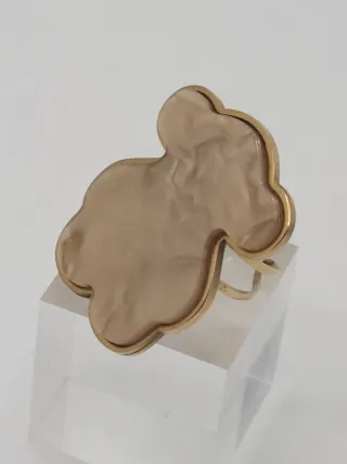 Anillo  Osito Baño Oro Beige Ajustable