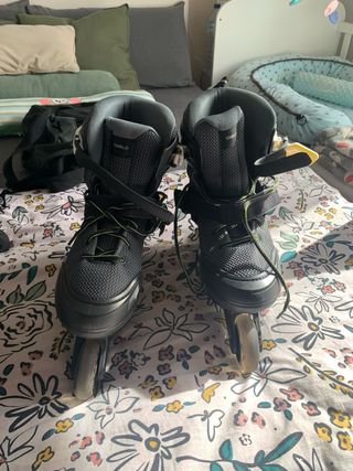 Patines en línea con bolsa casco y protecciones