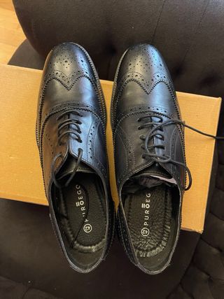 Zapatos PIEL Derby PURO EGO Talla 42 Negros