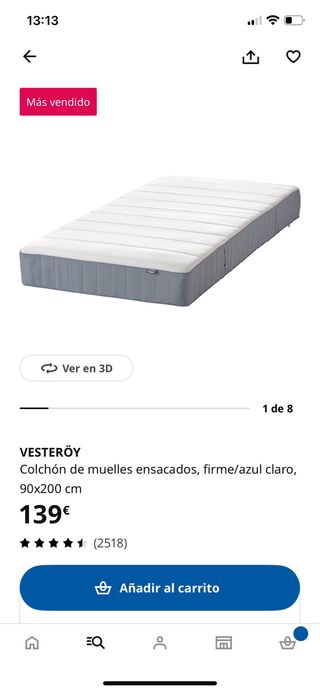 Cama individual IKEA blanca