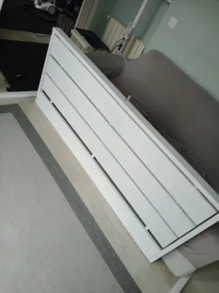 Cabecero de madera blanco 165 cm