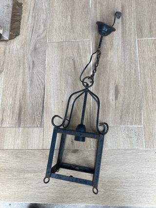 Farol de techo rústico metal negro