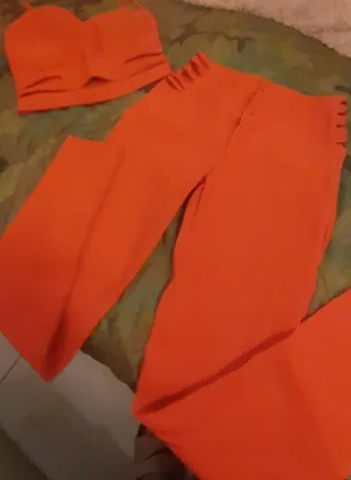 Conjunto top y pantalón naranja