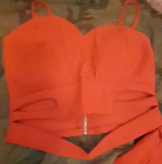 Conjunto top y pantalón naranja