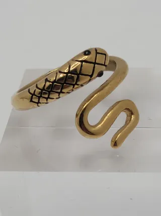 Anillo Serpiente Baño Oro Acero Quirúrgico