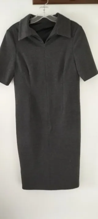 Vestido gris lana y elastina adaptable