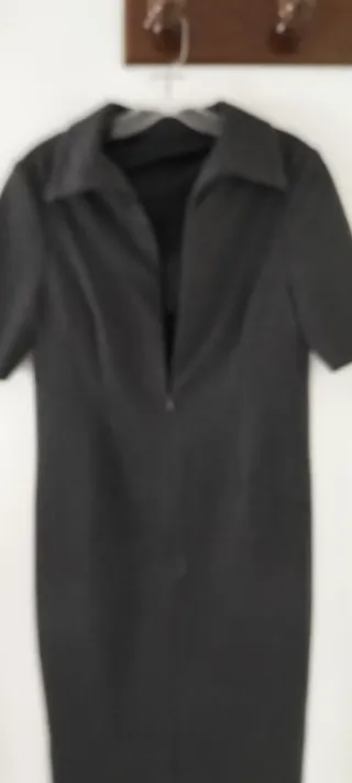 Vestido gris lana y elastina adaptable