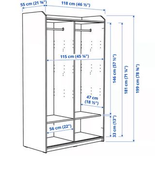 Armario blanco puertas correderas Hauga