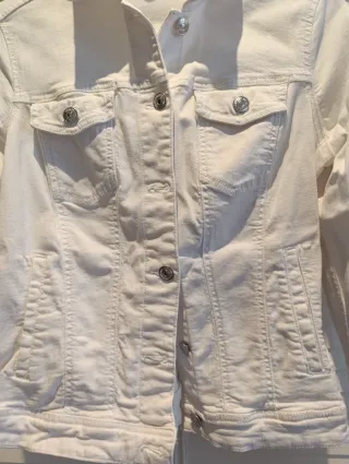 Cazadora vaquera blanca Mango Talla M