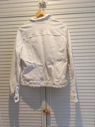 Cazadora vaquera blanca Mango Talla M