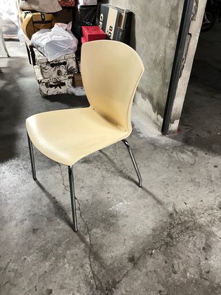 Lote 4 Sillas Cocina Beige y Plata