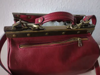 Bolso piel retro rojo