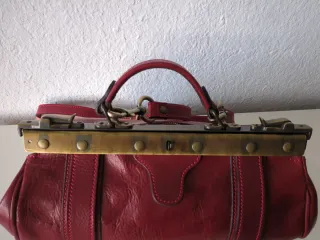 Bolso piel retro rojo