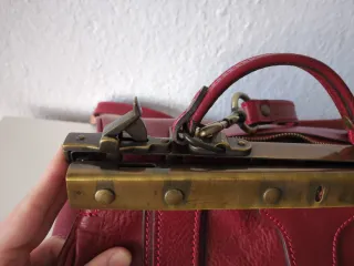 Bolso piel retro rojo