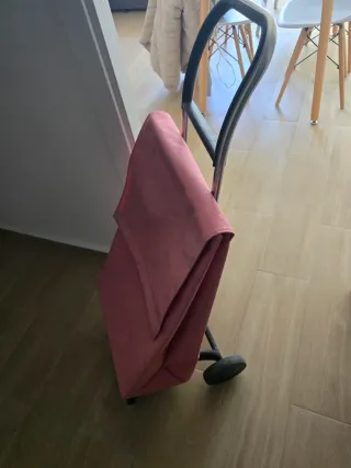 Carrito de Compras Plegable Rosa y Negro