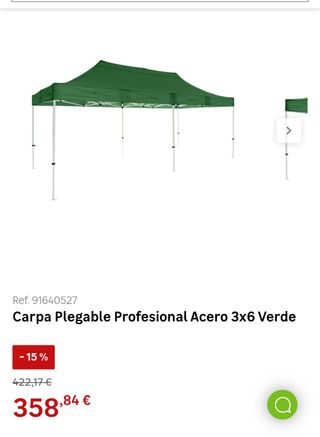 Estructura para carpa 3x6 m