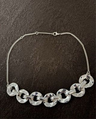 Collar mujer eslabones plateados