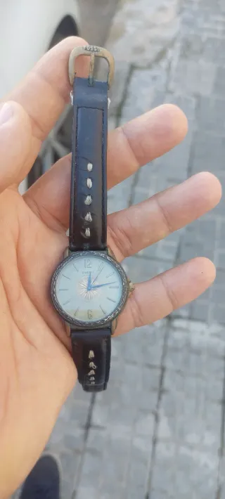 Reloj Fossil Antiguo Marrón y Plateado