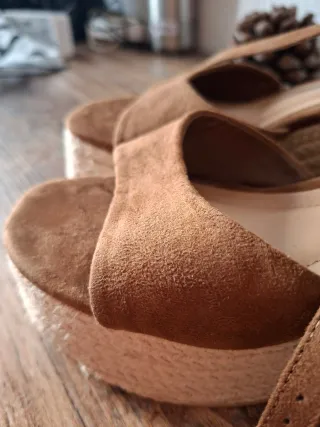 Sandalias Plataforma Marrón - Cuña de Esparto