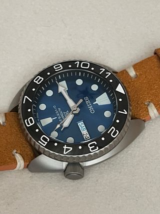 Reloj Seiko Mod NH36 Esfera Azul Correa Marrón