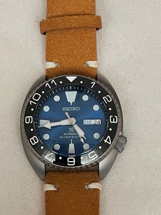 Reloj Seiko Mod NH36 Esfera Azul Correa Marrón