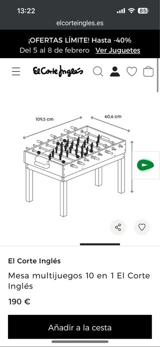Mesa Futbolín Multijuegos billar