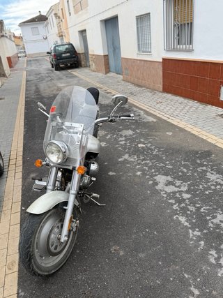 Moto Cruiser Plata y Negra