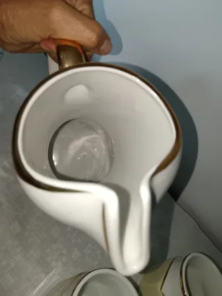 Juego de refrescos. Jarra y vasos. Vintage