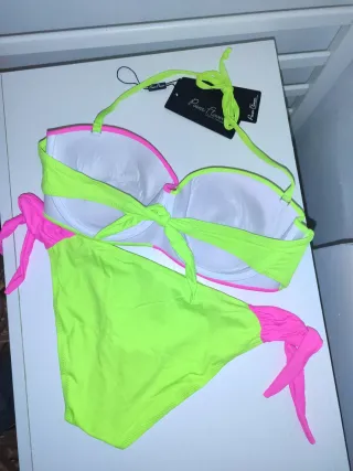 Bikini Talla 46 Verde y Rosa