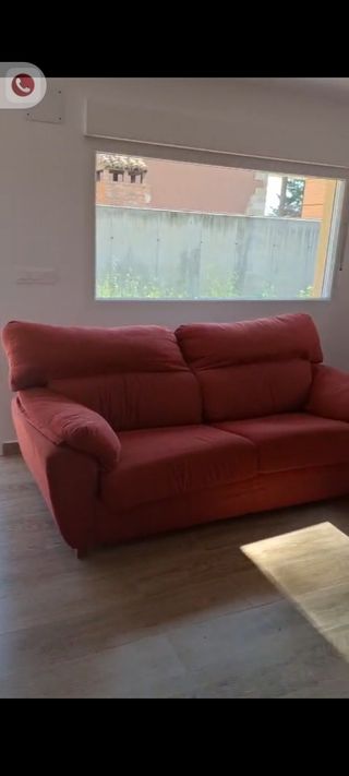 Sofá 2 plazas tela rojo