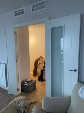 Puerta doble lacada blanca con cristal 104cm