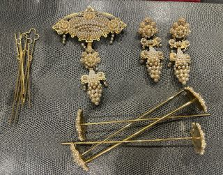 Aderezo fallero antiguo oro y perlas