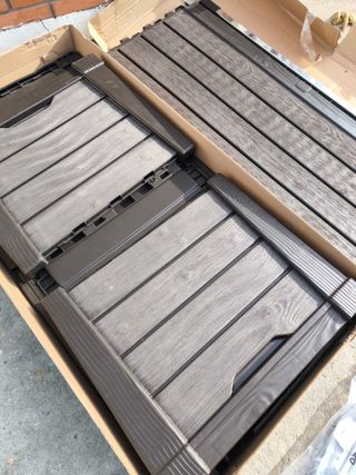 Keter Brushwood - Arcón exterior, Baúl almacenaje, armario  454L