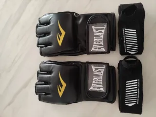 Guantes MMA Everlast S/M y Vendas Boxeo
