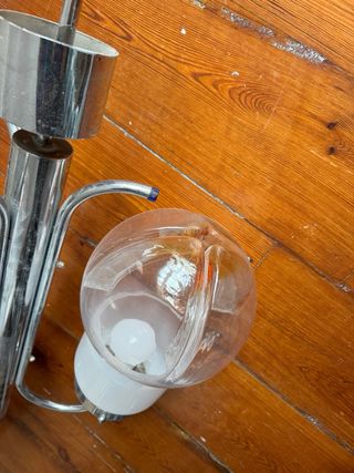 Lámpara Vintage Art Decó Cristal Metal