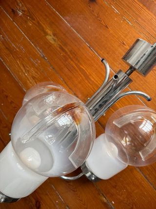 Lámpara Vintage Art Decó Cristal Metal