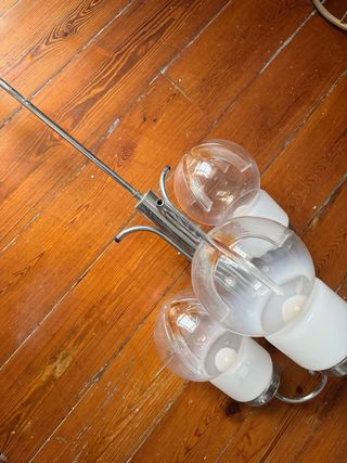 Lámpara Vintage Art Decó Cristal Metal