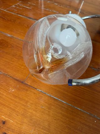 Lámpara Vintage Art Decó Cristal Metal