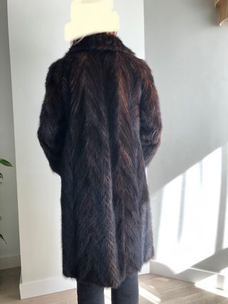 Abrigo largo de pelo tipo visón