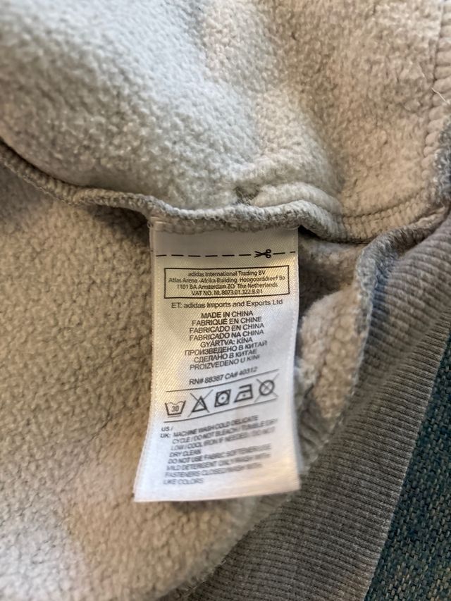 Felpa Adidas bambino grigia e blu