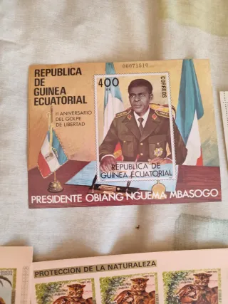 Hojitas de sellos Guinea Ecuatorial