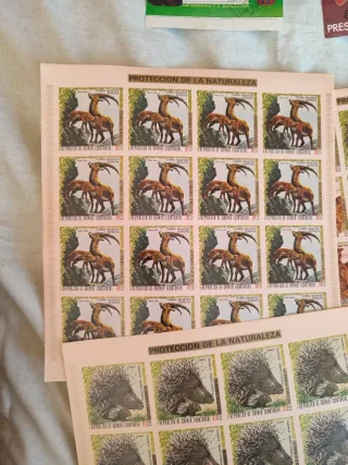 Hojitas de sellos Guinea Ecuatorial