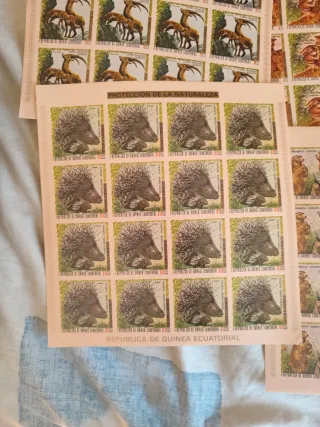 Hojitas de sellos Guinea Ecuatorial