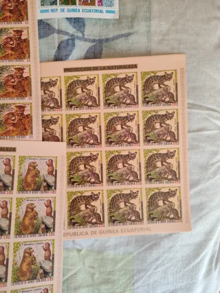 Hojitas de sellos Guinea Ecuatorial