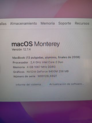 MacBook 13' 2008 (Para piezas)