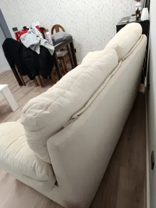 Sofá 2 plazas beige tela