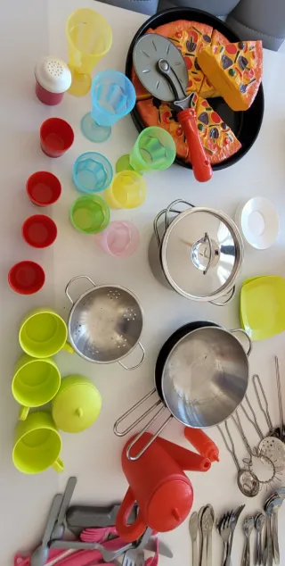 Juego Utensilios Cocina Juguete Pizza Ollas