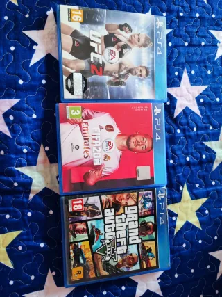 Lote Juegos PS4: UFC 2, FIFA 20, GTA V
