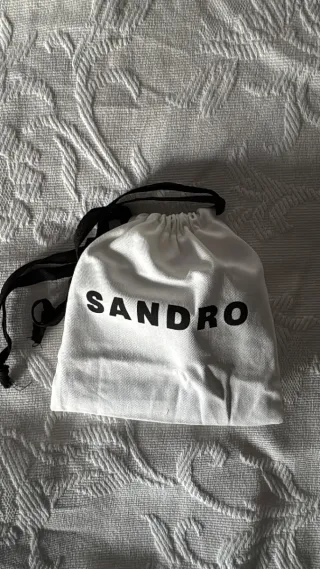 Cartera Sandro Cuero Grano Plegable